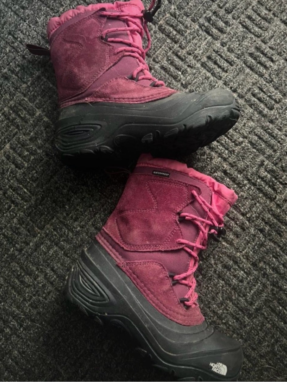 The North Face Kids Burgundy/Pink Insulated Snow Boots